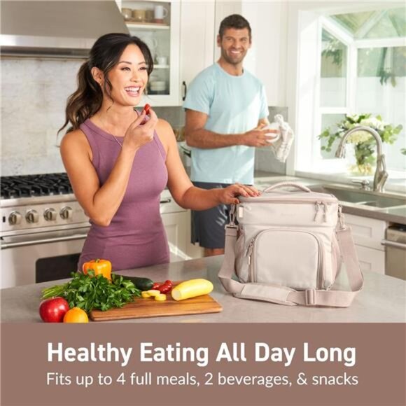 Deluxe Insulated Multimeal Bag - Lunch Box Bag,Holds 5 Meals, Premium Insulation - Picture 2 of 8